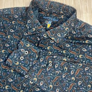 Visconti Black Mens Paisley Print Long Sleeve Button Up Shirt XL